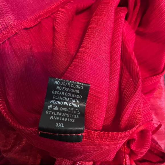 Fashion Nova Red Glitter and Glamour Jumpsuit 3X Plus Size Fashion Halter Top - Picture 13 of 13